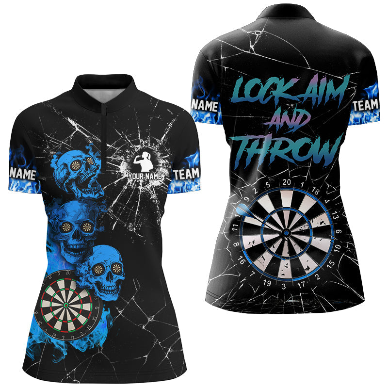 Look Aim And Throw Smoke Skull Custom Break Glass Pattern Men Dart Funny Saying Dart