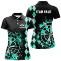 Custom Turquoise Grunge Dartboard Argyle Pattern Dart, Best Darts Team