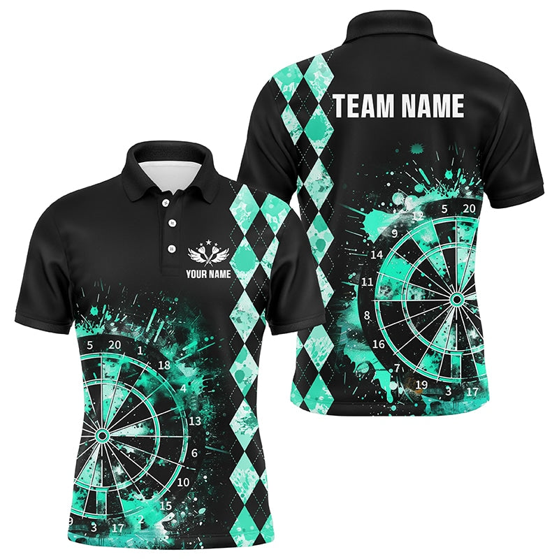 Custom Turquoise Grunge Dartboard Argyle Pattern Dart, Best Darts Team