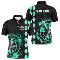 Custom Turquoise Grunge Dartboard Argyle Pattern Dart, Best Darts Team
