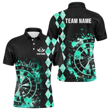 Custom Turquoise Grunge Dartboard Argyle Pattern Dart, Best Darts Team