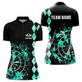 Custom Turquoise Grunge Dartboard Argyle Pattern Dart, Best Darts Team