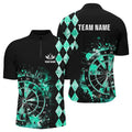 Custom Turquoise Grunge Dartboard Argyle Pattern Dart, Best Darts Team