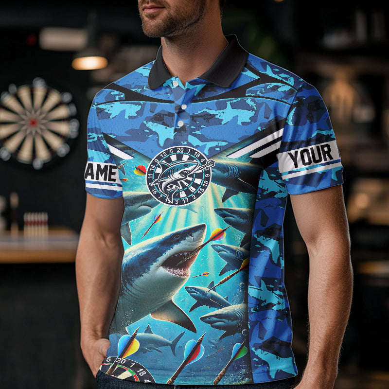 Blue 3D Shark Custom Ocean Camo Darts Custom Dart