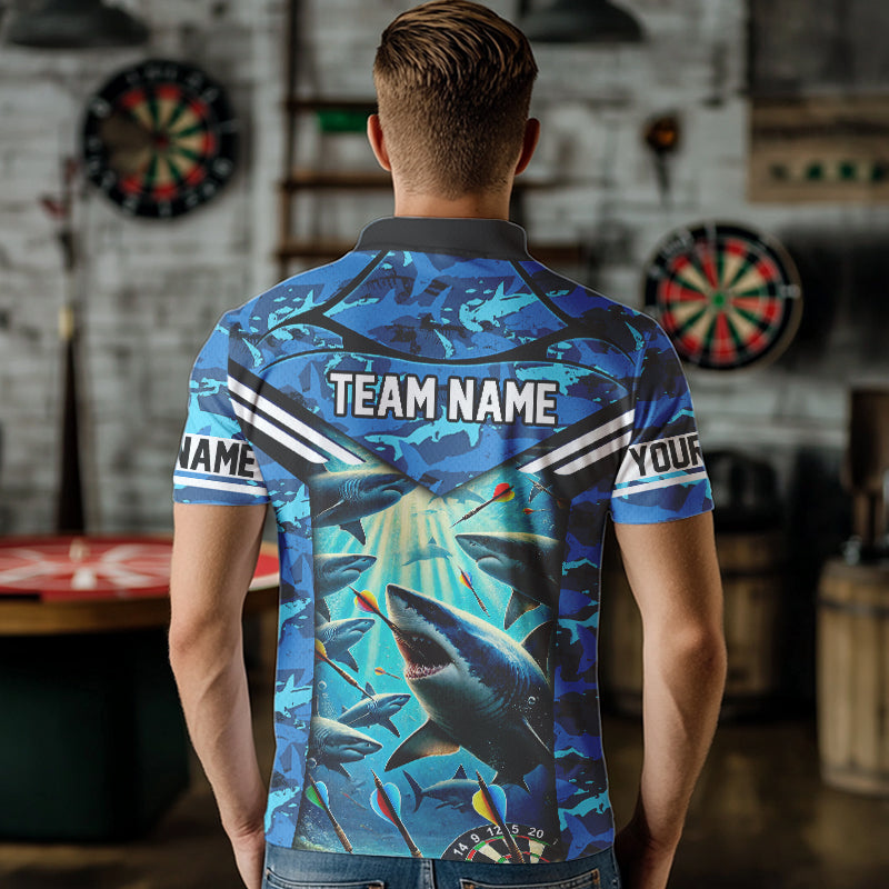 Blue 3D Shark Custom Ocean Camo Darts Custom Dart