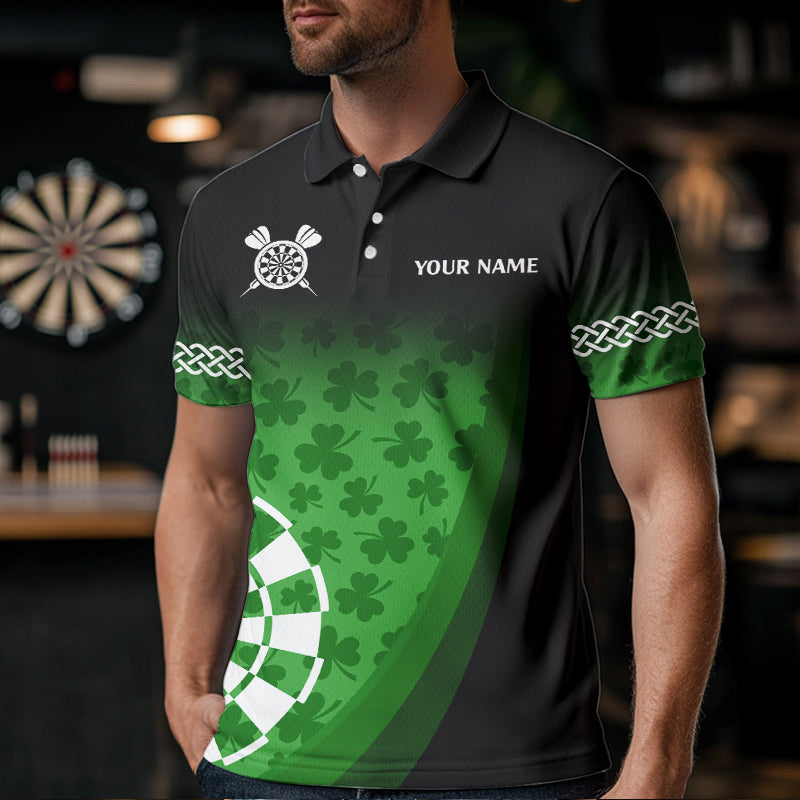 Black And Green Clovers Luckiest Shamrock Dart Custom St Patrick Day Dart