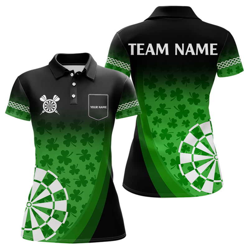 Black And Green Clovers Luckiest Shamrock Dart Custom St Patrick Day Dart