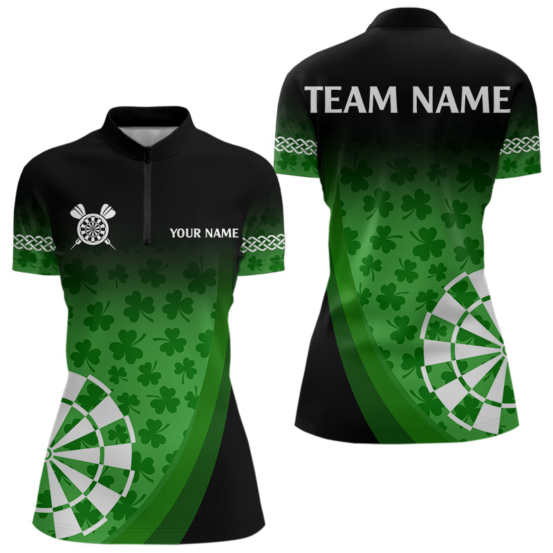 Black And Green Clovers Luckiest Shamrock Dart Custom St Patrick Day Dart