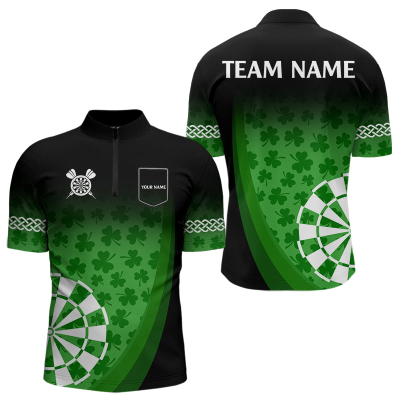 Black And Green Clovers Luckiest Shamrock Dart Custom St Patrick Day Dart