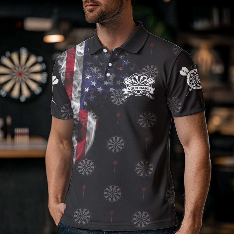 Smoke American Flag Darts, Quarter-Zip Custom Patriotic Dart Dart