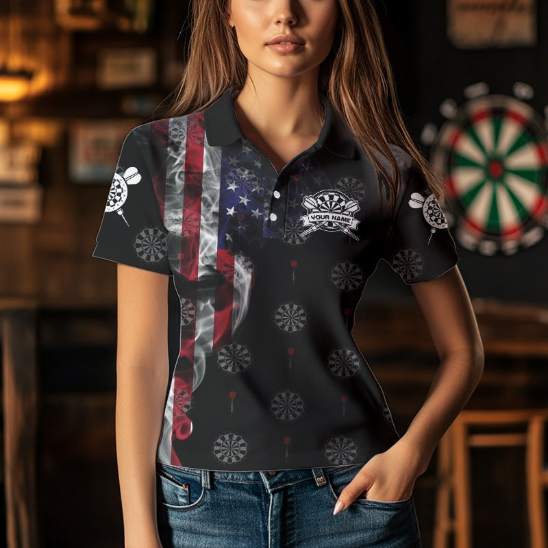 Smoke American Flag Darts, Quarter-Zip Custom Patriotic Dart Dart