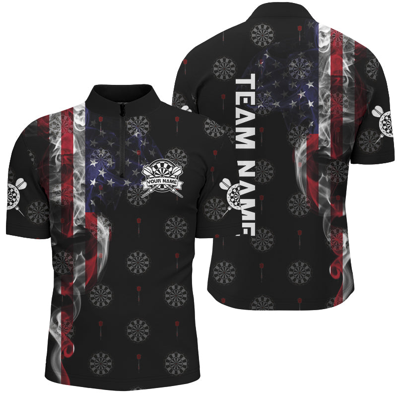 Smoke American Flag Darts, Quarter-Zip Custom Patriotic Dart Dart