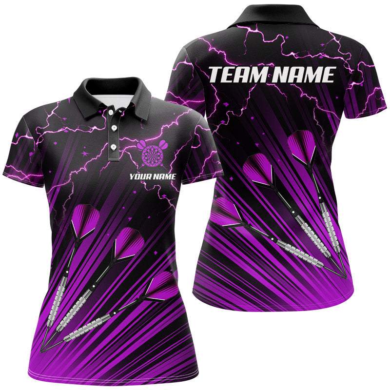 Purple Dart Arrow Lightning Custom Darts, Quarter-Zip, Darts Uniform