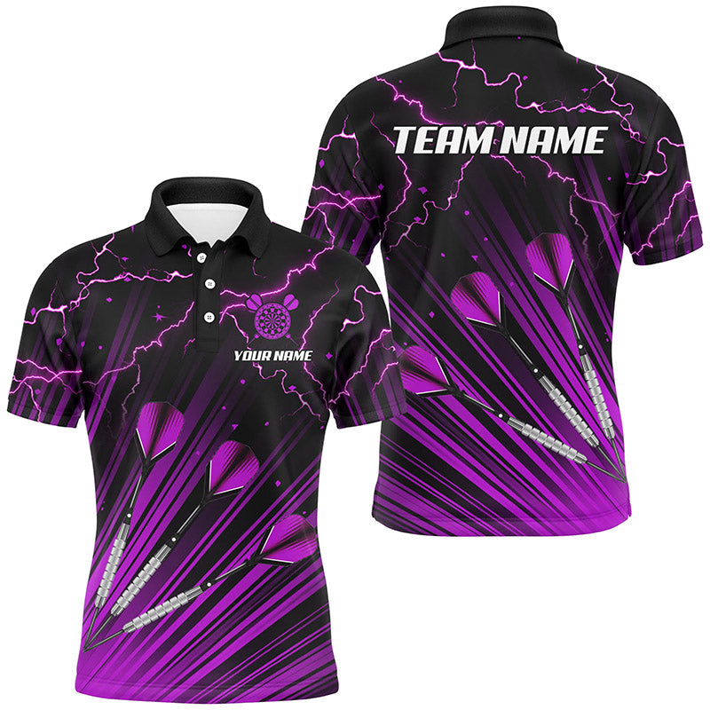 Purple Dart Arrow Lightning Custom Darts, Quarter-Zip, Darts Uniform
