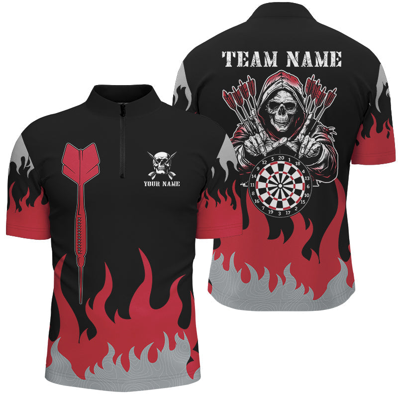 Personalized Dart Arrow And Flame Pattern Custom Men Dart, Death Skeleton Scary Dart