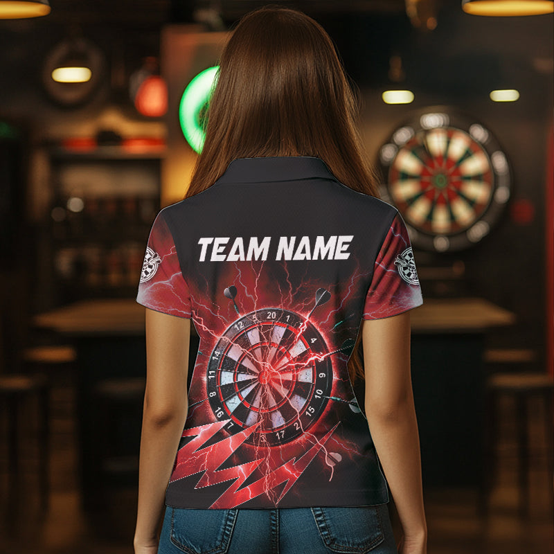 Personalized Red Dartboard Thunder Storm Lighting Dart Custom Team Dart