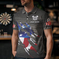 Personalized Grey Grunge American Flag Darts Custom Patriotic Darts Team