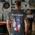 Personalized Grey Grunge American Flag Darts Custom Patriotic Darts Team
