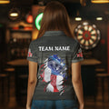 Personalized Grey Grunge American Flag Darts Custom Patriotic Darts Team