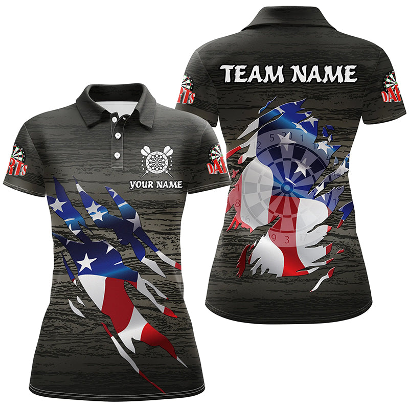 Personalized Grey Grunge American Flag Darts Custom Patriotic Darts Team