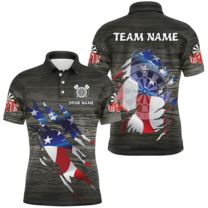 Personalized Grey Grunge American Flag Darts Custom Patriotic Darts Team