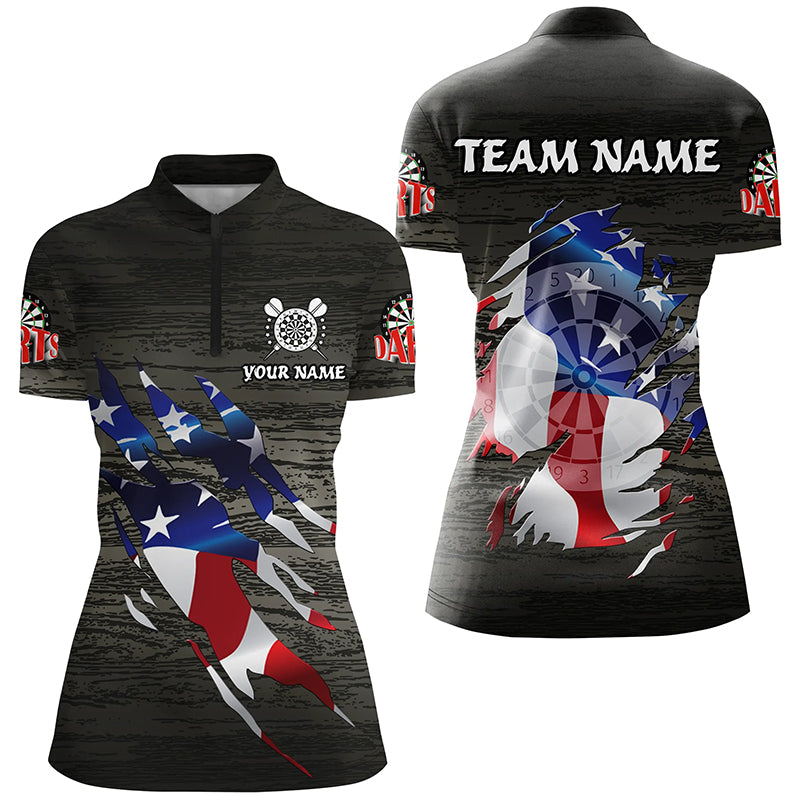 Personalized Grey Grunge American Flag Darts Custom Patriotic Darts Team