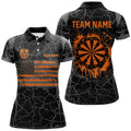 Personalized Orange Retro US Flag Patriotic Men Dart, Crack Pattern Grunge Dart