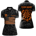 Personalized Orange Retro US Flag Patriotic Men Dart, Crack Pattern Grunge Dart