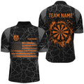 Personalized Orange Retro US Flag Patriotic Men Dart, Crack Pattern Grunge Dart