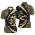 Yellow And Black Tribal Pattern Darts Men Quarter-Zip Custom Name Darts Team