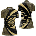 Yellow And Black Tribal Pattern Darts Men Quarter-Zip Custom Name Darts Team