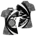 White And Black Tribal Pattern Darts Men Quarter-Zip Custom Name Darts Team