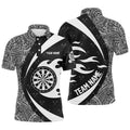 White And Black Tribal Pattern Darts Men Quarter-Zip Custom Name Darts Team