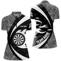 White And Black Tribal Pattern Darts Men Quarter-Zip Custom Name Darts Team