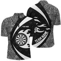 White And Black Tribal Pattern Darts Men Quarter-Zip Custom Name Darts Team