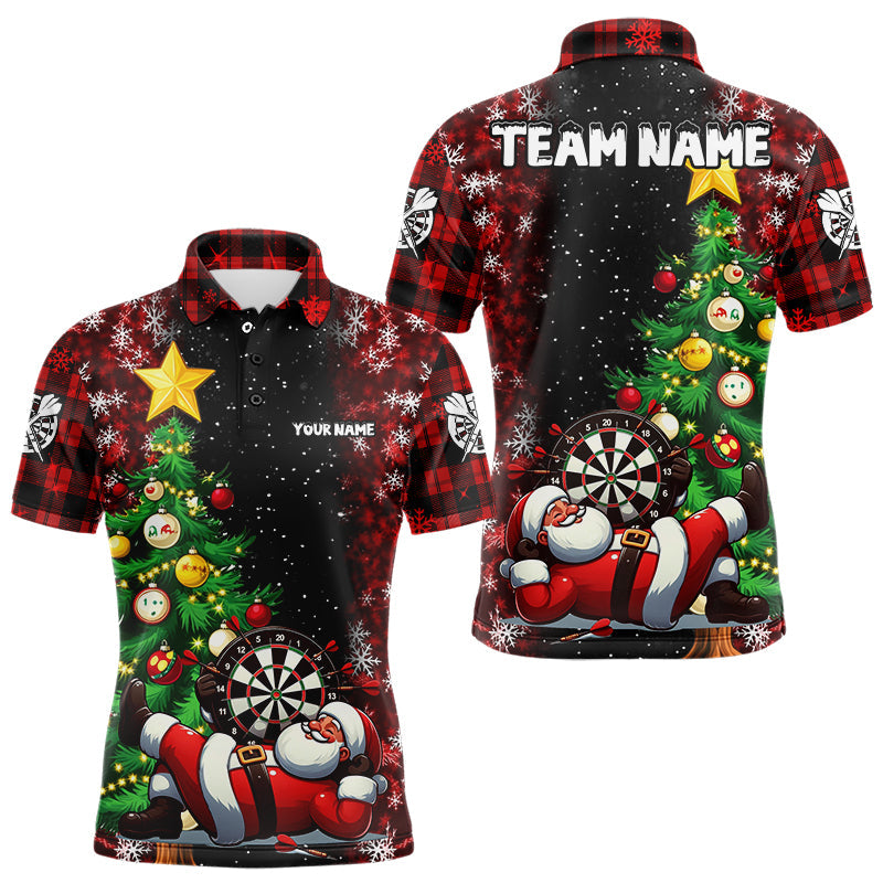 Black And Red Funny Santa Christmas Dart Custom Christmas Pine Tree Xmas Dart Outfit