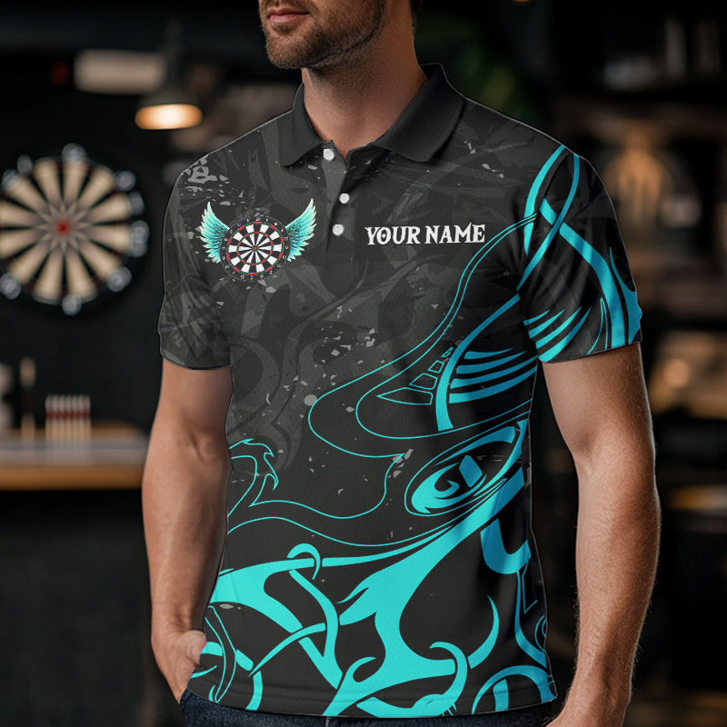 Personalized Turquoise Black Darts Arrow Wings Dart Custom Dart Team Outfit