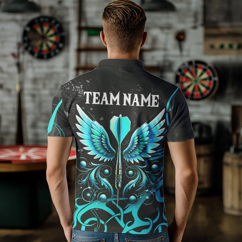 Personalized Turquoise Black Darts Arrow Wings Dart Custom Dart Team Outfit