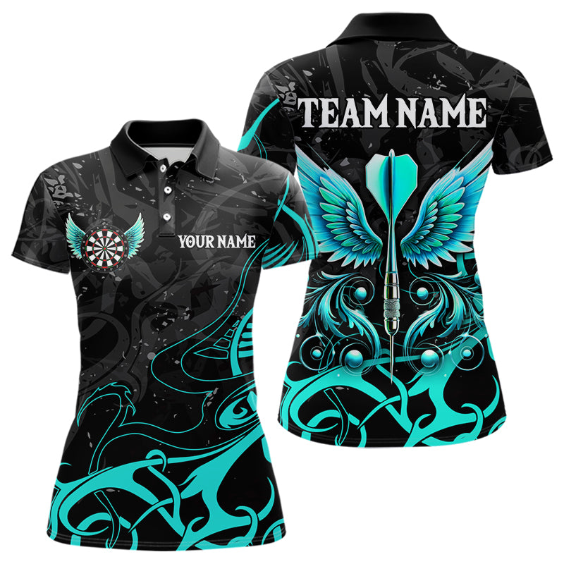 Personalized Turquoise Black Darts Arrow Wings Dart Custom Dart Team Outfit