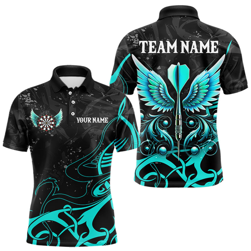 Personalized Turquoise Black Darts Arrow Wings Dart Custom Dart Team Outfit