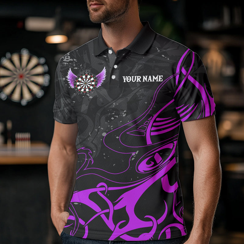 Personalized Purple Black Darts Arrow Wings Dart Custom Dart Team Outfit