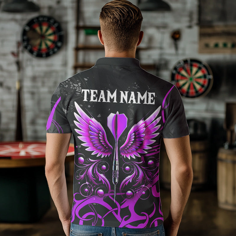 Personalized Purple Black Darts Arrow Wings Dart Custom Dart Team Outfit