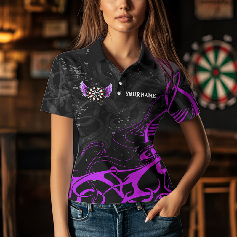Personalized Purple Black Darts Arrow Wings Dart Custom Dart Team Outfit