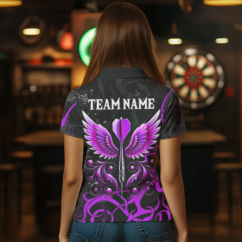 Personalized Purple Black Darts Arrow Wings Dart Custom Dart Team Outfit