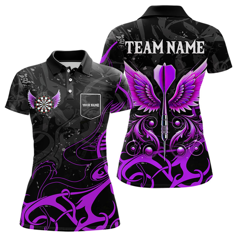Personalized Purple Black Darts Arrow Wings Dart Custom Dart Team Outfit