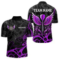 Personalized Purple Black Darts Arrow Wings Dart Custom Dart Team Outfit