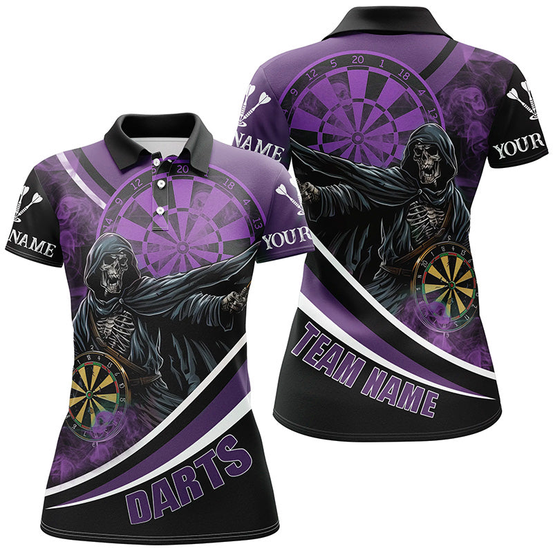 Death Skeleton Purple Darts Men and Quarter-Zip Custom Team League Darts