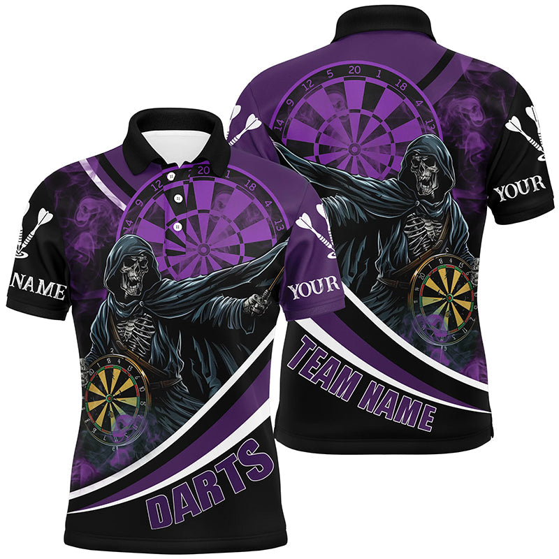 Death Skeleton Purple Darts Men and Quarter-Zip Custom Team League Darts