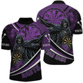 Death Skeleton Purple Darts Men and Quarter-Zip Custom Team League Darts