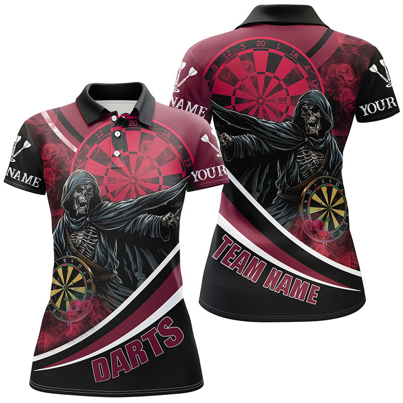 Death Skeleton Red Darts Men and Quarter-Zip Custom Team League Darts